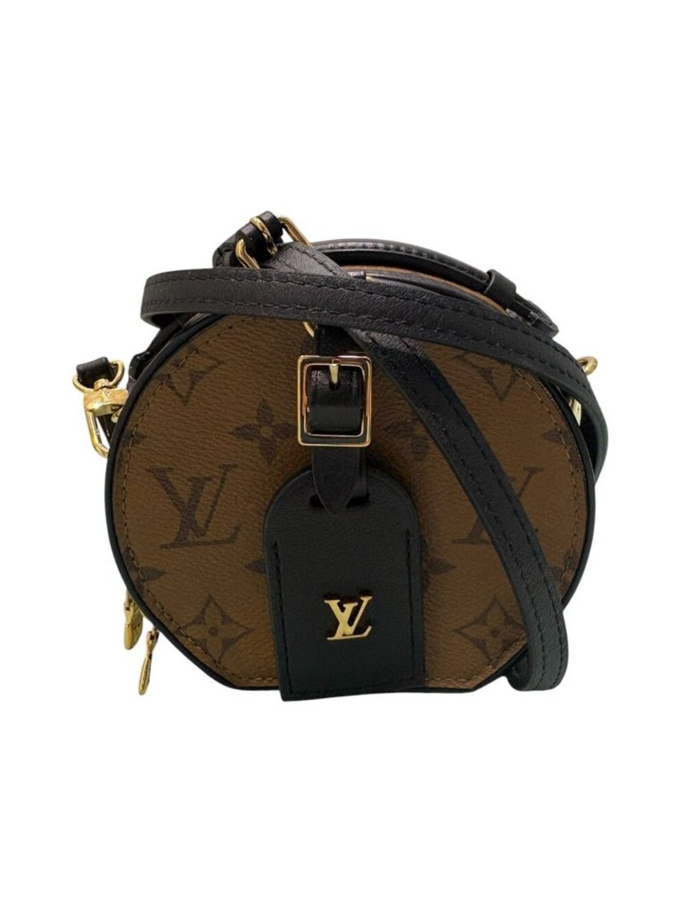 Louis Vuitton Monogram Mini Boite Chapeau Brown Gold Leather Shoulder Bag